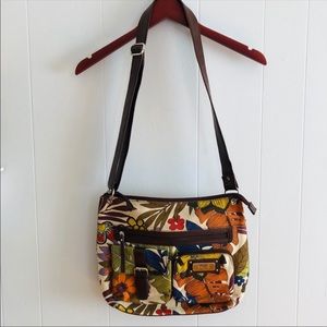 Relic Floral Earth Tone Crossbody Messenger Bag